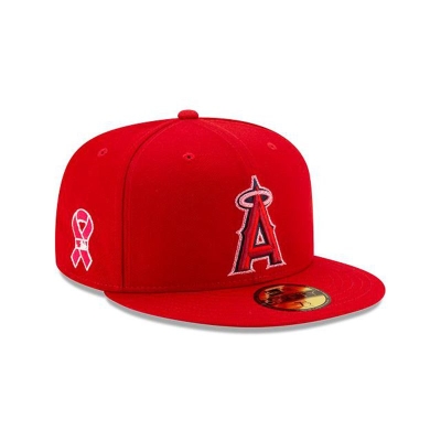 Red Los Angeles Angels Hat - New Era MLB Mother's Day 59FIFTY Fitted Caps USA5340826